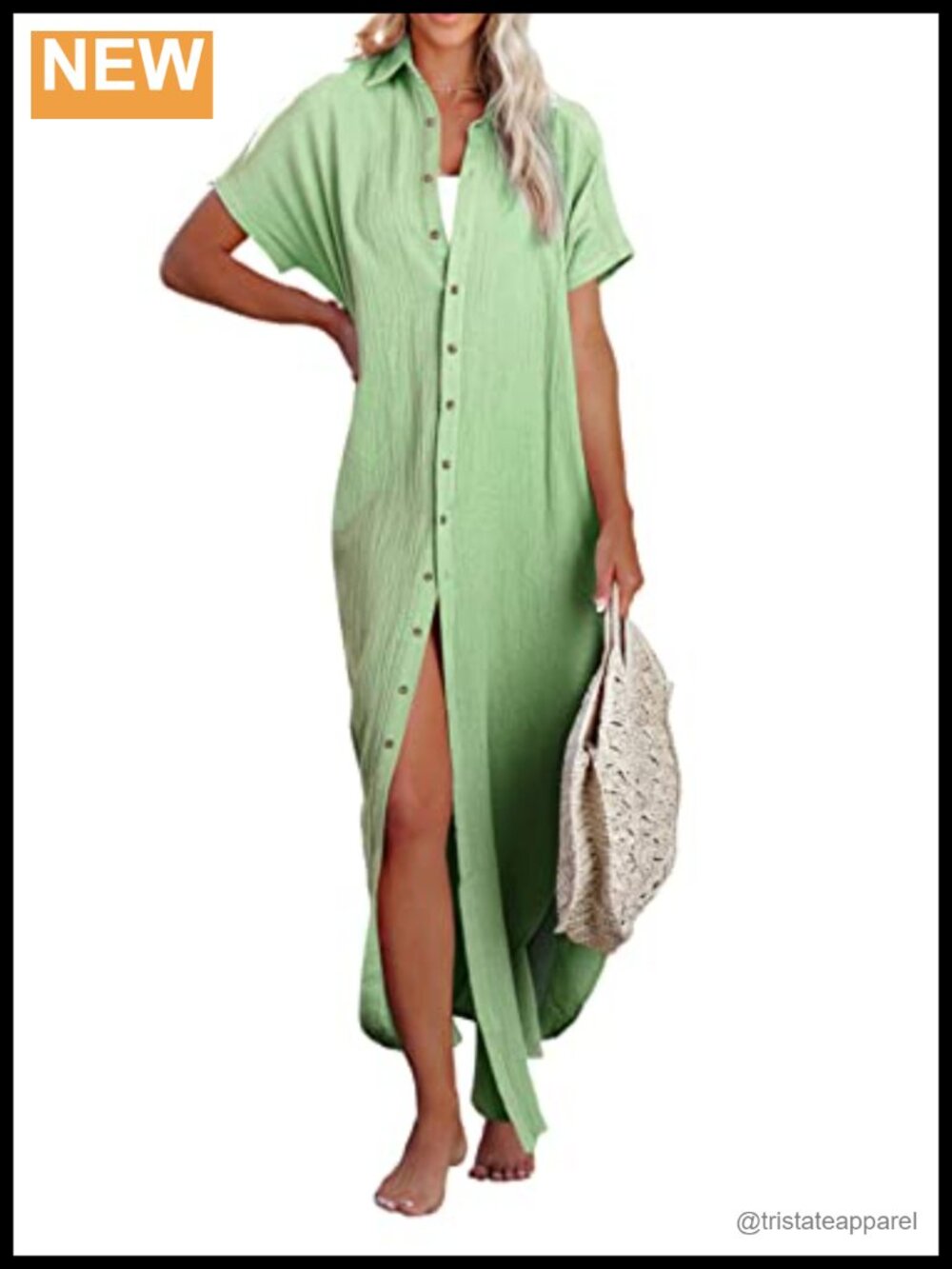 Womens Short Sleeve Button Down Long Kimono Cardigan Beach Swim Cover Up